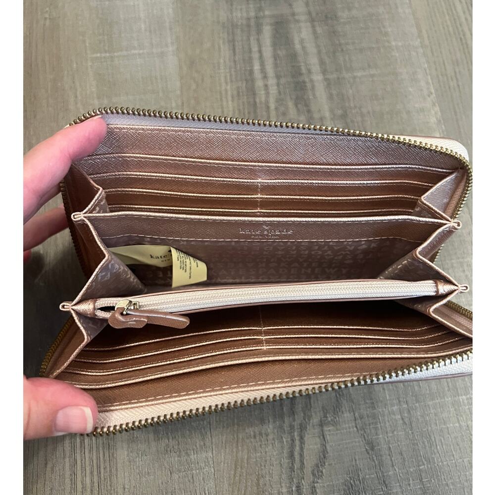 Kate Spade Rose Gold Zipper Wallet - Picture 3 of 3